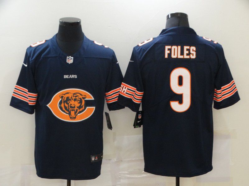 Men Chicago Bears #9 Foles Blue Nike Vapor Untouchable Limited 2020 NFL Nike Jerseys